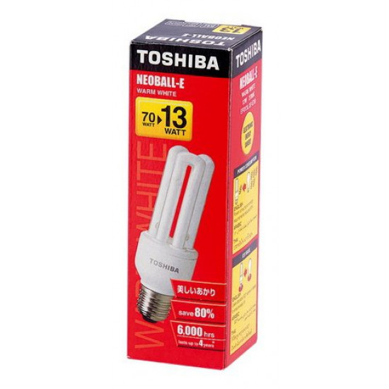 ΛΑΜΠΑ ΕΕ 2700Κ Ε27 70-13W TOSHIBA