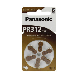 Panasonic PR312 μπαταρίες Zinc Air 1,4V 6τμχ
