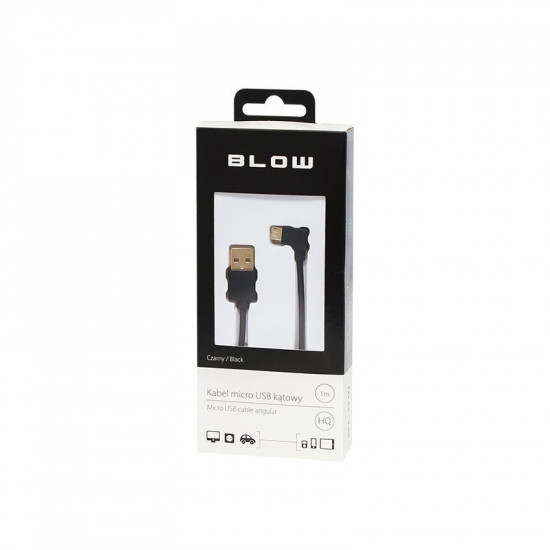 Καλώδιο USB A σε microUSB Γωνία 1m Μαύρο