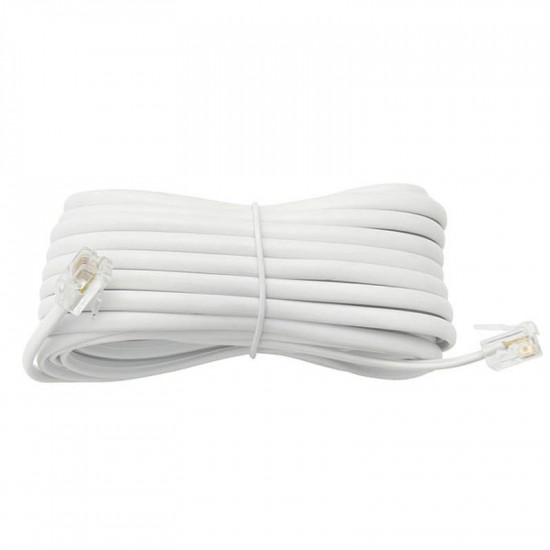 Καλώδιο Τηλεφώνου 6P4C 7m Λευκό