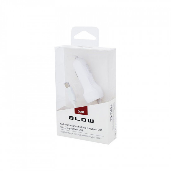 Φορτιστής Αυτοκινήτου 2.1Α με Καλώδιο USB Type C & Θύρα USB