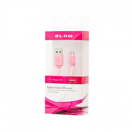 Καλώδιο USB A σε microUSB B 1m Ροζ