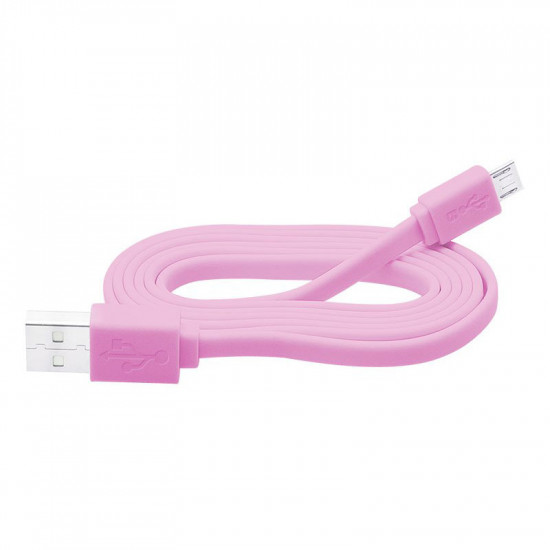 Καλώδιο USB A σε microUSB B 1m Ροζ