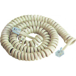 Καλώδιο Ακουστικού 4P4C Spiral Λευκό 7.5m