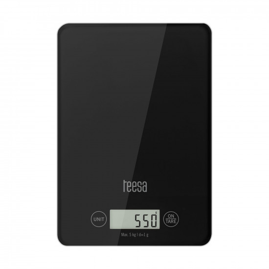 Ζυγαριά Κουζίνας Μαύρη με Γυαλί TEESA