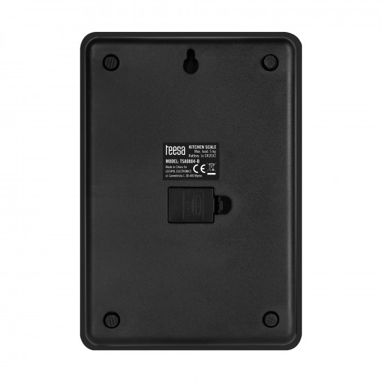 Ζυγαριά Κουζίνας Μαύρη με Γυαλί TEESA