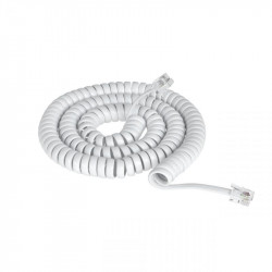 Καλώδιο Ακουστικού 4P4C Spiral Λευκό 4.2m, 4704
