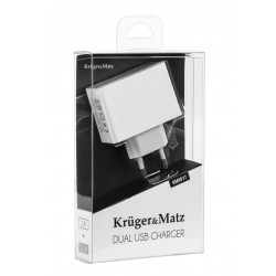 Φορτιστής 2xUSB 2.1A & 1A με Καλώδιο microUSB Kruger&Matz