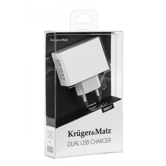 Φορτιστής 2xUSB 2.1A & 1A με Καλώδιο microUSB Kruger&Matz