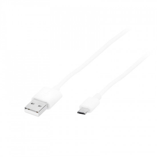 Καλώδιο USB A - microUSB 1m Λευκό