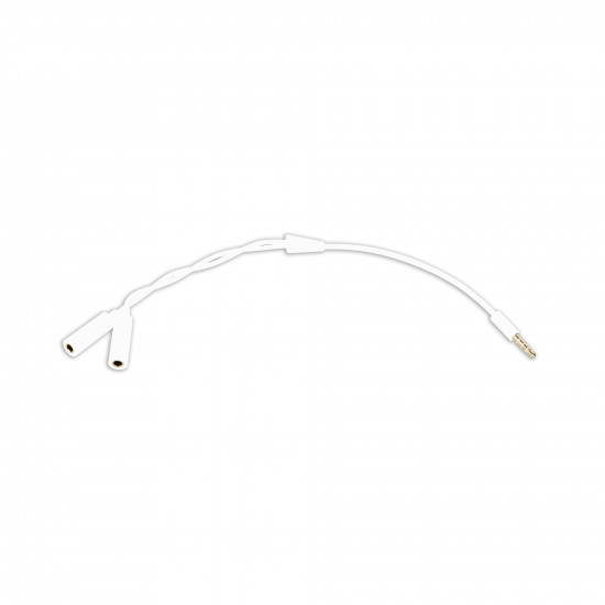 Splitter 3.5mm σε 2x 3.5mm μικρόφωνο-ακουστικά M/F λευκό