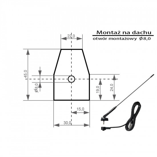 Κεραία Αυτοκινήτου BLOW FMD340 Οροφής