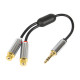 Καλώδιο Stereo Jack 3.5mm - 2xRCA M/F 15cm