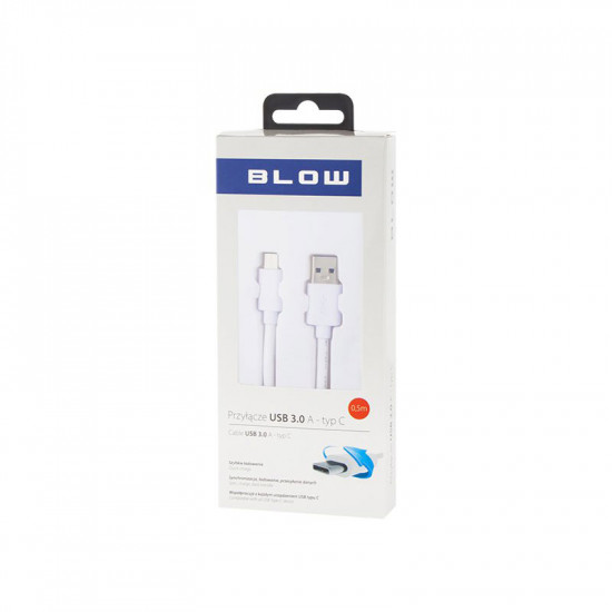 Καλώδιο USB 3.0 A - Type C 0.5m Λευκό