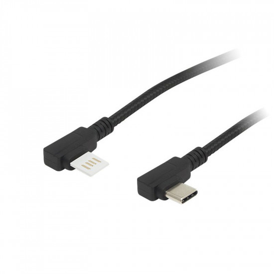 Καλώδιο USB A - Type C Γωνία 1m Μαύρο