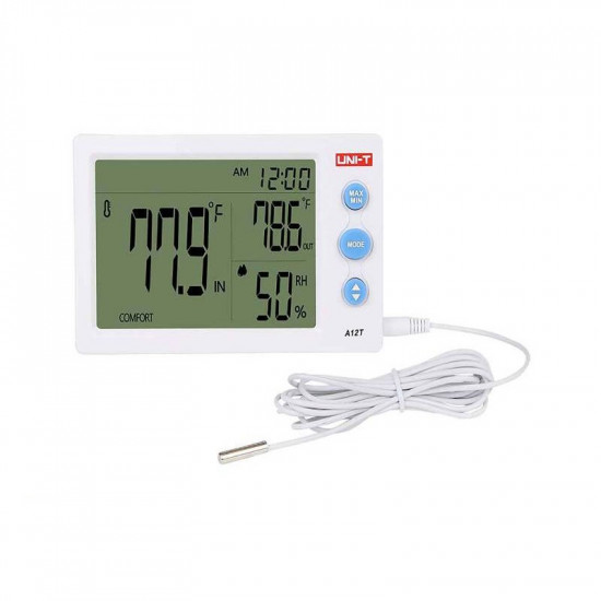 Θερμόμετρο-Υγρασιόμετρο με εξωτερικό αισθητήρα Uni-T A12T