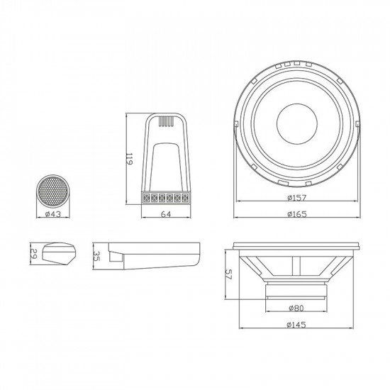 Ηχεία αυτοκινήτου 6.5'' σετ BLOW (ΖΕΥΓΑΡΙ)