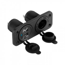 Φορτιστής αυτοκινήτου 2xUSB 3,1A + υποδοχή αναπτήρα