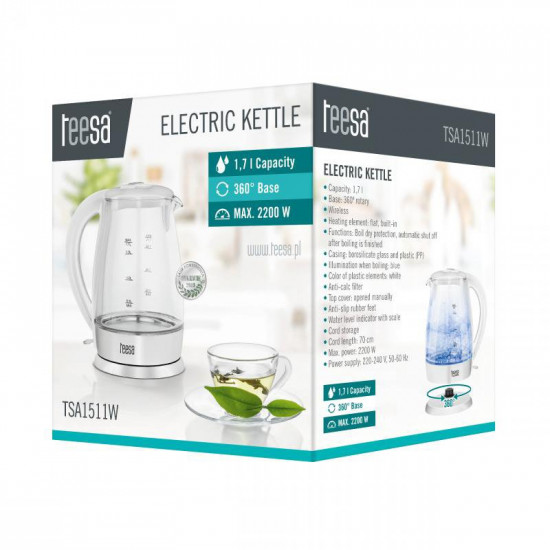 Ηλεκτρικός Βραστήρας TEESA 1,7L Λευκός