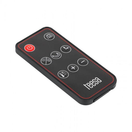 Κεραμικό αερόθερμο στήλη 2000W με δείκτη θερμοκρασίας, τηλεχειριστήριο και απομίμηση τζακιού TEESA