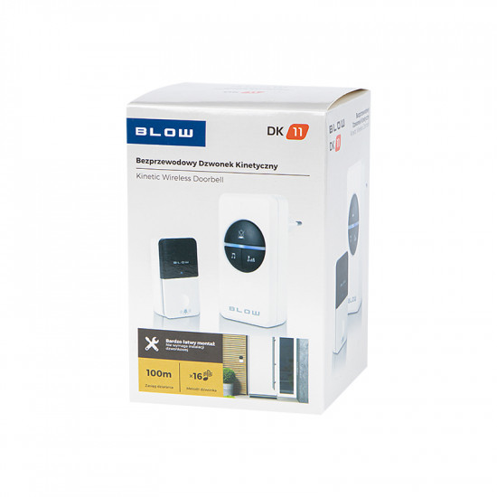 Ασύρματο Κουδούνι 1 προς 1 KINETIC DK-11 Blow λευκό