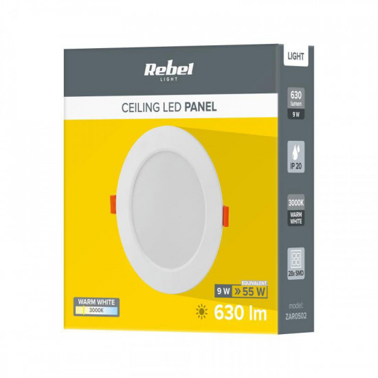LED πάνελ οροφής 145mm 9W/230V 3000K REBEL