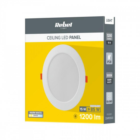 LED πάνελ οροφής 175mm 15W/230V 3000K REBEL