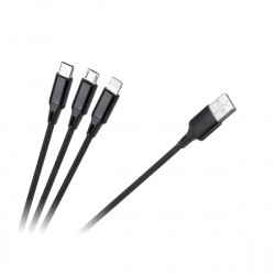 Καλώδιο 3σε1 USB σε microUSB, USB type C, Lightning 1m REBEL