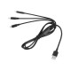 Καλώδιο 3σε1 USB σε microUSB, USB type C, Lightning 1m REBEL