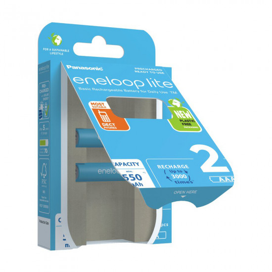 Επαναφορτιζόμενες μπαταρίες PANASONIC ENELOOP AAA 550mAh (2τμχ)