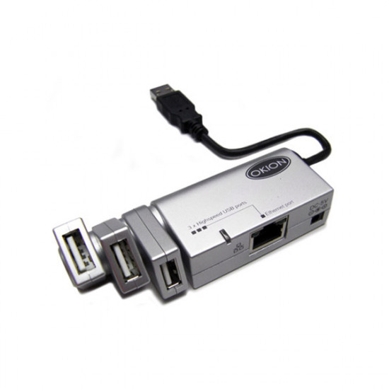 OKION Mini Docking Station High Speed USB+Ethernet