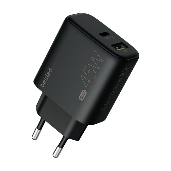 Beclad 45W Adapter USB-C + A - Black