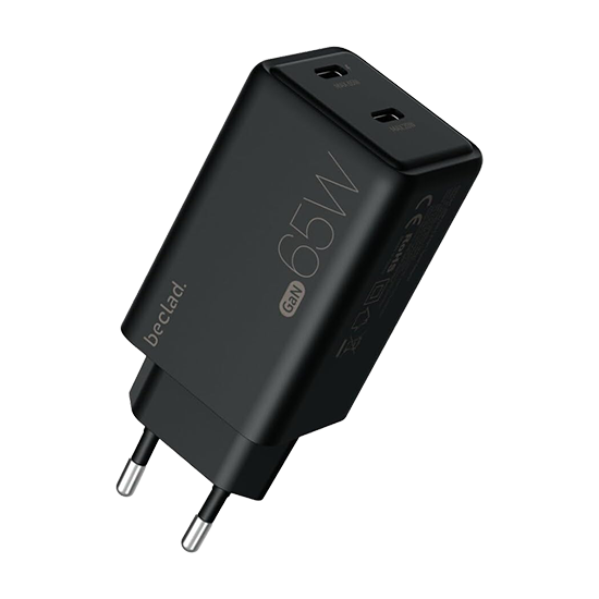 Beclad 65W Adapter 2 Port USB-C - Black