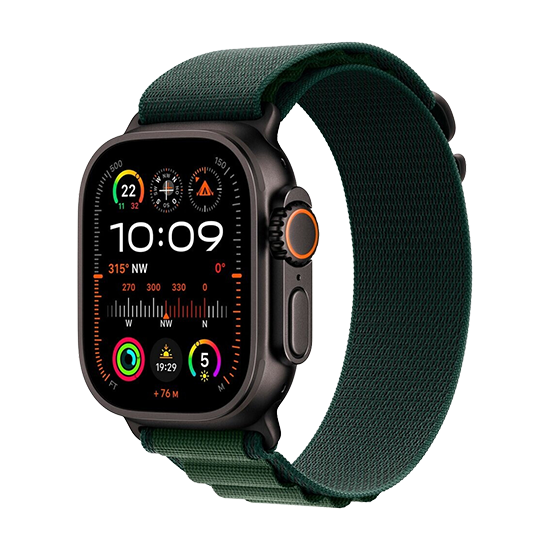 Watch Apple Watch Ultra 2 (2024) LTE 49mm Black Titanium Case with Alpine Loop L - Dark Green