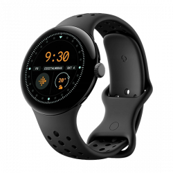 Google Pixel Watch 3 WiFi 45mm Aluminium Case Black - Obsidian Black DE