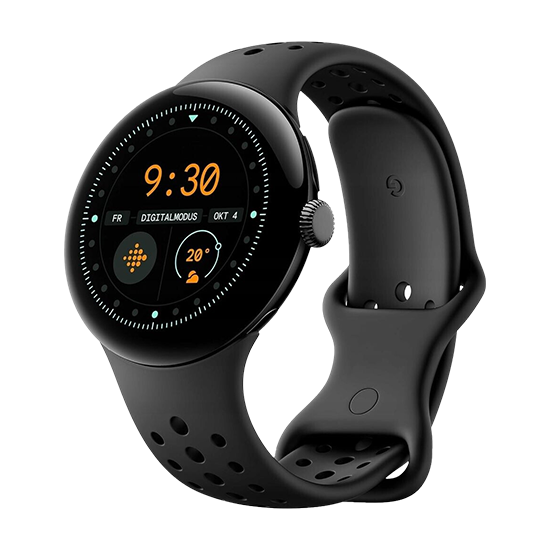 Google Pixel Watch 3 WiFi 45mm Aluminium Case Black - Obsidian Black DE