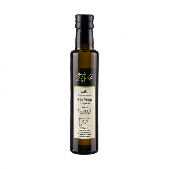 Wisdom Of Nature: Organic White Grape Vinegar From Roditis Variety (Glass Bottle -250ml)