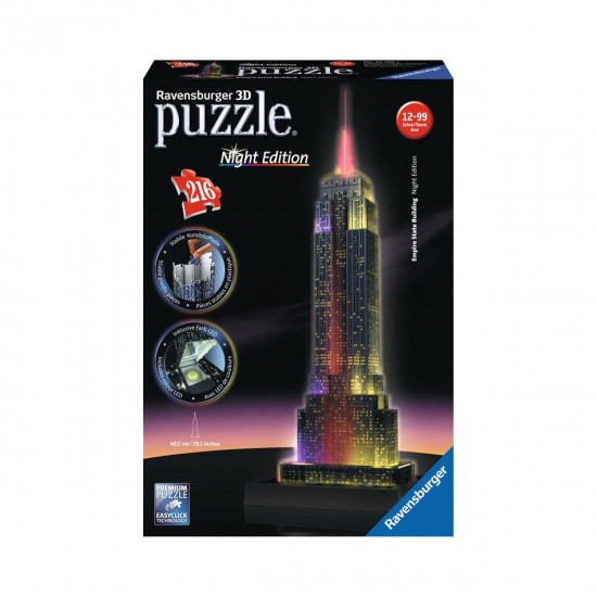 Ravensburger 3D Puzzle: Empire State Building With Lights (216pcs) (12566)