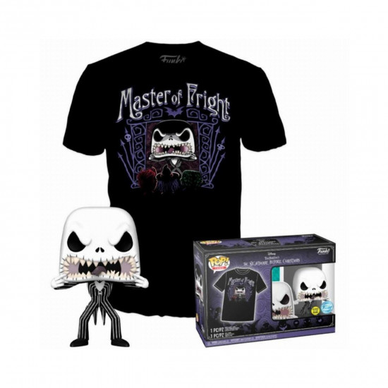 Funko Pop! amp;amp; Tee (Adult): Disney The Nightmare Before Christmas - Jack Skellington (Glows in the Dark) (Special Edition) Vinyl Figure amp;amp; T-Shirt (S)
