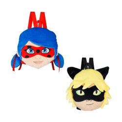 P.M.I. Miraculous Plush Backpacks 30cm (Random-2 characters to collect-Lady Bug/Black-Cat Noar) (MLB7008)