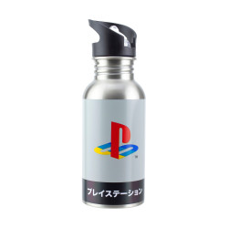 Paladone: Playstation - Heritage Metal Water Bottle (with Straw) (480ml) (PP8977PS)