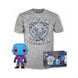 Funko Pop! amp;amp; Tee (Adult): Marvel Guardians of the Galaxy Volume 3 - Drax (Blacklight) (Special Edition) Vinyl Figure and T-Shirt (XL)