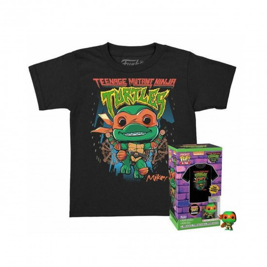 Funko Pocket Pop! amp;amp; Tee (Child): Teenage Mutant Ninja Turtles Mutant Mayhem - Michelangelo Vinyl Figure and T-Shirt (L)