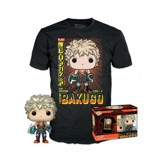 Funko Pop! amp;amp; Tee (Adult): My Hero Academia - Katsuki Bakugo (Metallic) (Special Edition) Vinyl Figure amp;amp; T-Shirt (M)
