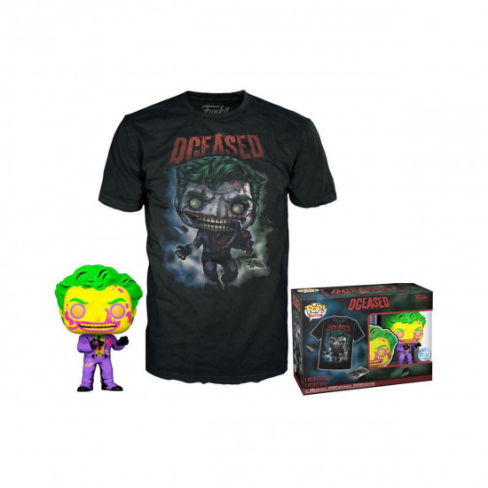 Funko Pop! amp;amp; Tee (Adult): Comic Cover DC - The Joker (Blacklight)  (Special Edition) Vinyl Figure amp;amp; T-Shirt (M)