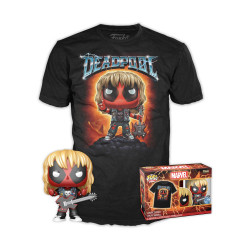 Funko Pop! amp;amp; Tees (Adult): Deadpool - Heavy Metal Vinyl Figure amp;amp; T-Shirt (L)