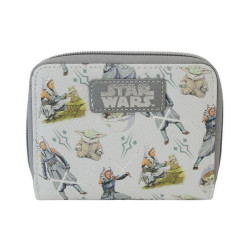 Funko Disney: Lucas Star Wars - Ahsoka amp;amp; Grogu All Over Print Zip Around Wallet