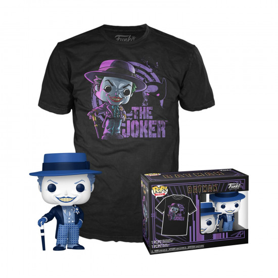 Funko Pop! amp;amp; Tee (Adult): Batman (1989) - The Joker Vinyl Figure amp;amp; T-Shirt (S)