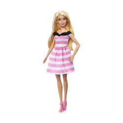 Mattel Barbie® 65th Anniversary - Blonde Doll with Pink Striped Dress (HTH66)