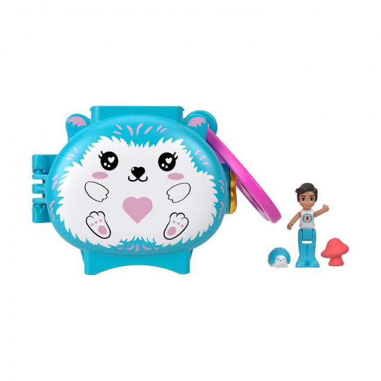 Mattel Polly Pocket Mini: Pet Connects - Hedgehog Compact Playset (HXX23)